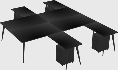 Shared l-shaped office desk system