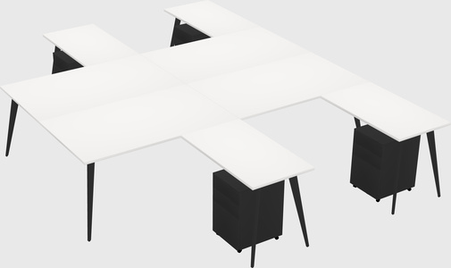 Shared l-shaped office desk system