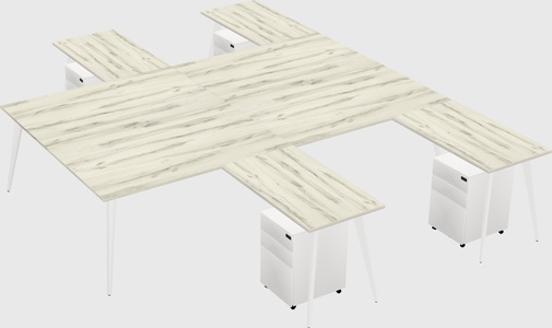 Shared l-shaped office desk system