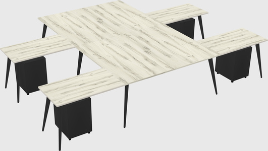 Shared l-shaped office desk system