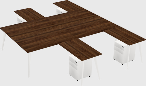 Shared l-shaped office desk system