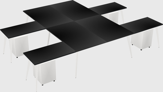 Shared l-shaped office desk system