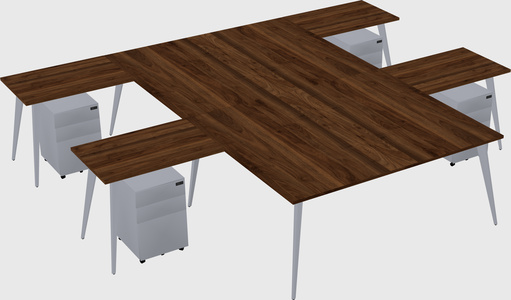 Shared l-shaped office desk system