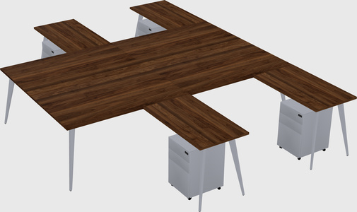 Shared l-shaped office desk system