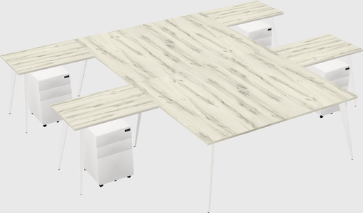 Shared l-shaped office desk system
