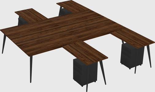 Shared l-shaped office desk system