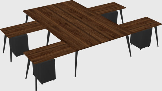 Shared l-shaped office desk system