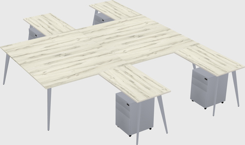 Shared l-shaped office desk system