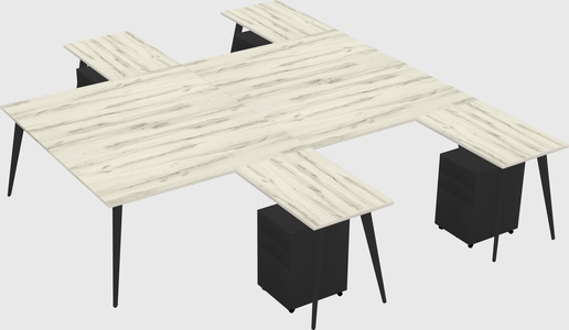 Shared l-shaped office desk system