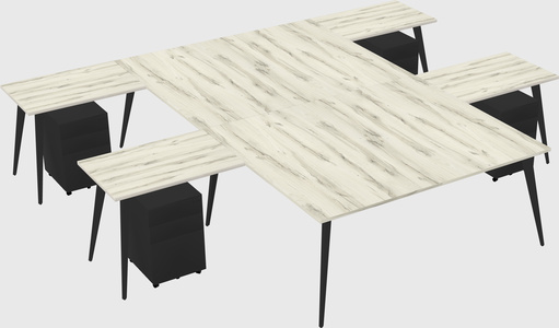 Shared l-shaped office desk system