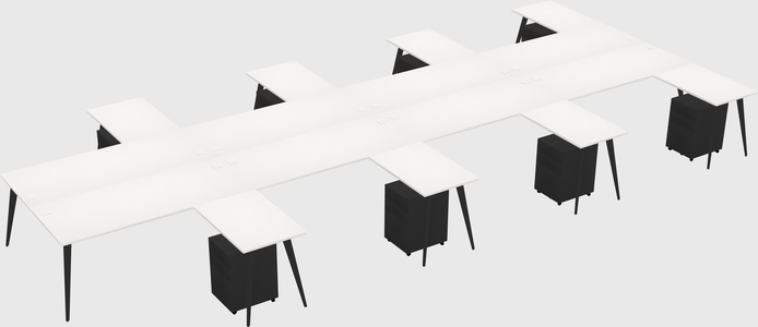 Shared l-shaped office desk system