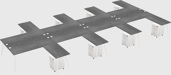 Shared l-shaped office desk system