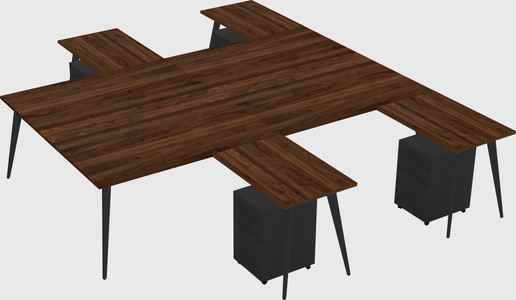 Shared l-shaped office desk system