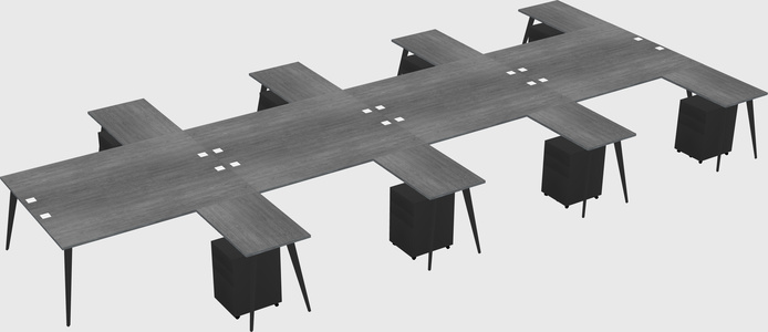 Shared l-shaped office desk system