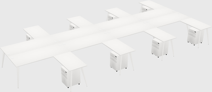 Shared l-shaped office desk system