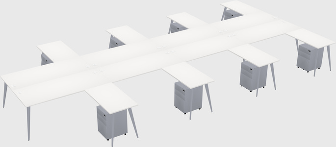 Shared l-shaped office desk system