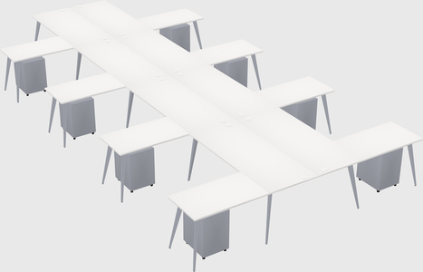 Shared l-shaped office desk system