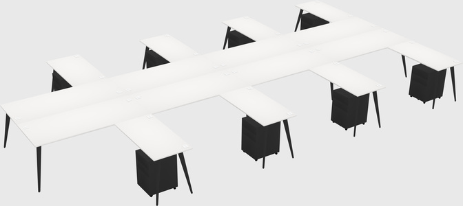 Shared l-shaped office desk system