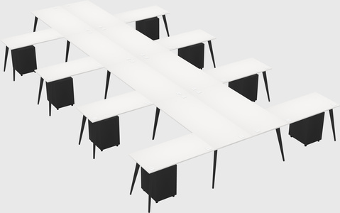 Shared l-shaped office desk system