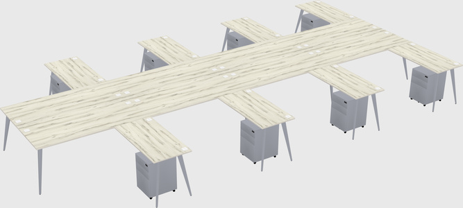 Shared l-shaped office desk system