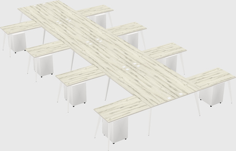 Shared l-shaped office desk system