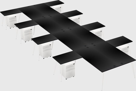 Shared l-shaped office desk system