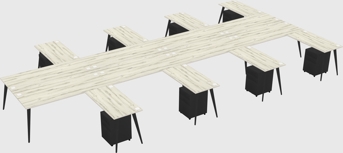Shared l-shaped office desk system