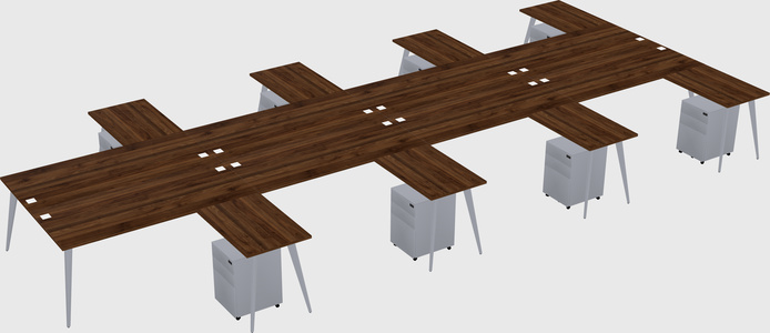 Shared l-shaped office desk system