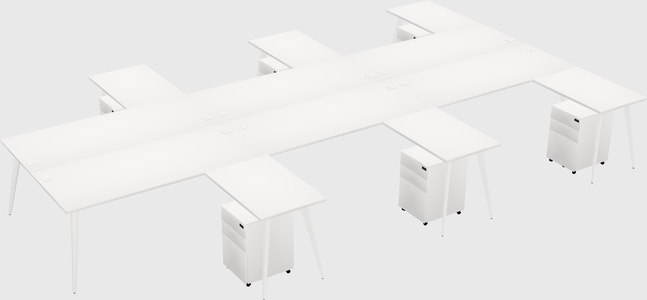 Shared l-shaped office desk system