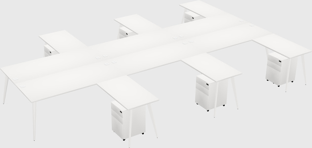 Shared l-shaped office desk system