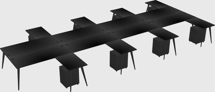 Shared l-shaped office desk system