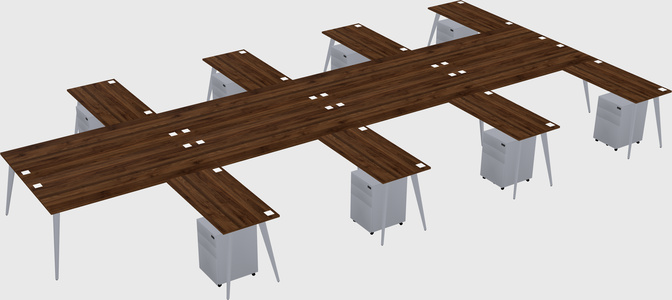 Shared l-shaped office desk system