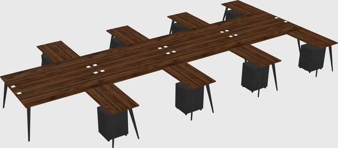 Shared l-shaped office desk system