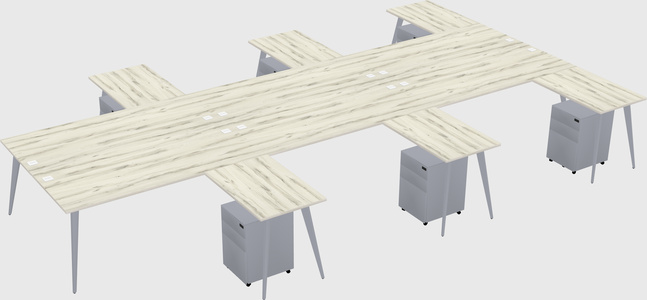 Shared l-shaped office desk system