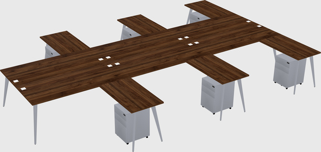 Shared l-shaped office desk system