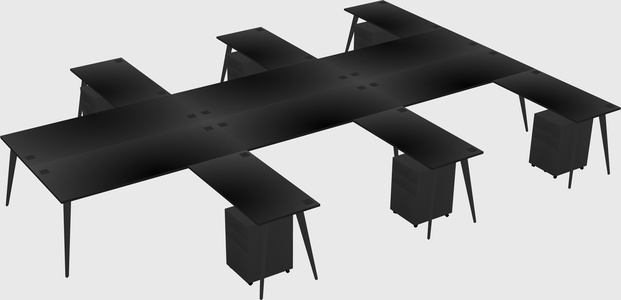 Shared l-shaped office desk system