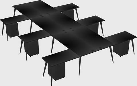 Shared l-shaped office desk system