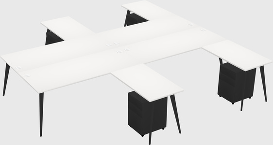 Shared l-shaped office desk system
