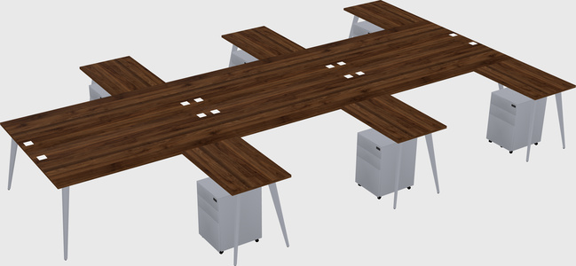 Shared l-shaped office desk system