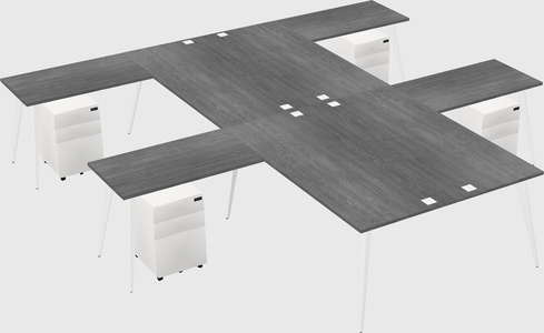 Shared l-shaped office desk system
