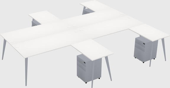 Shared l-shaped office desk system