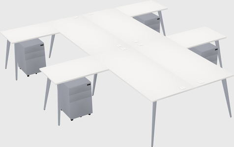 Shared l-shaped office desk system