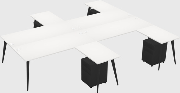 Shared l-shaped office desk system
