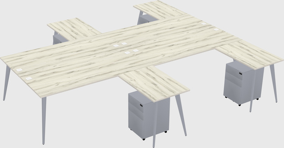 Shared l-shaped office desk system