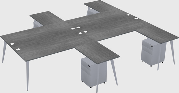 Shared l-shaped office desk system