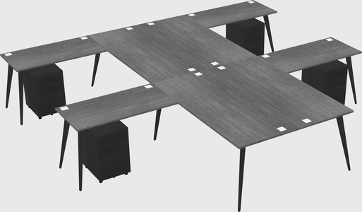 Shared l-shaped office desk system
