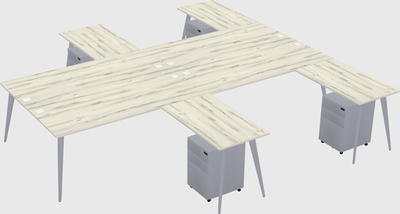 Shared l-shaped office desk system