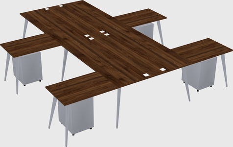 Shared l-shaped office desk system