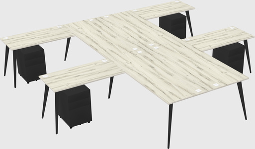 Shared l-shaped office desk system
