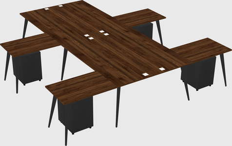 Shared l-shaped office desk system
